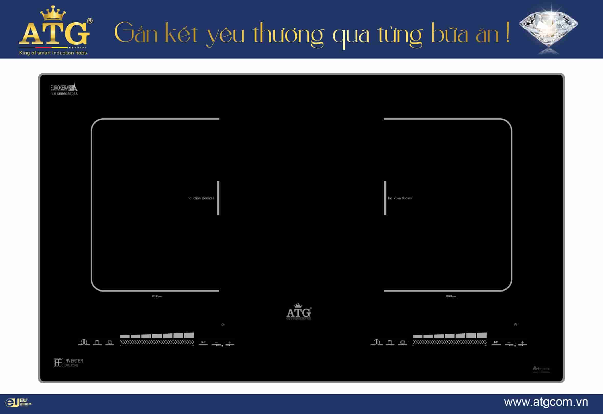 Bếp 2 từ cao cấp ATG - AH 968MI