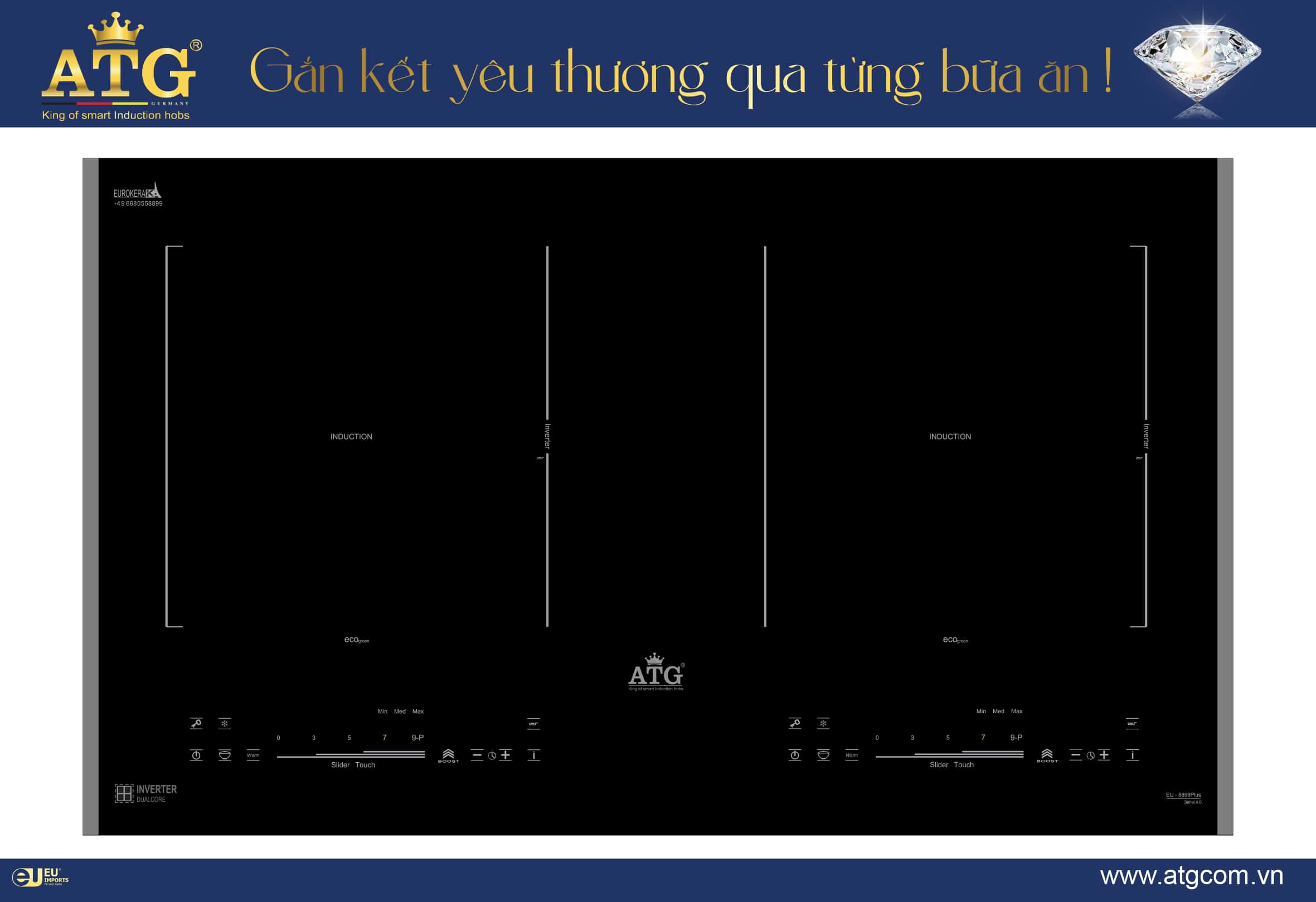 Bếp 2 Từ Cao Cấp ATG -8899Plus serial 4.0