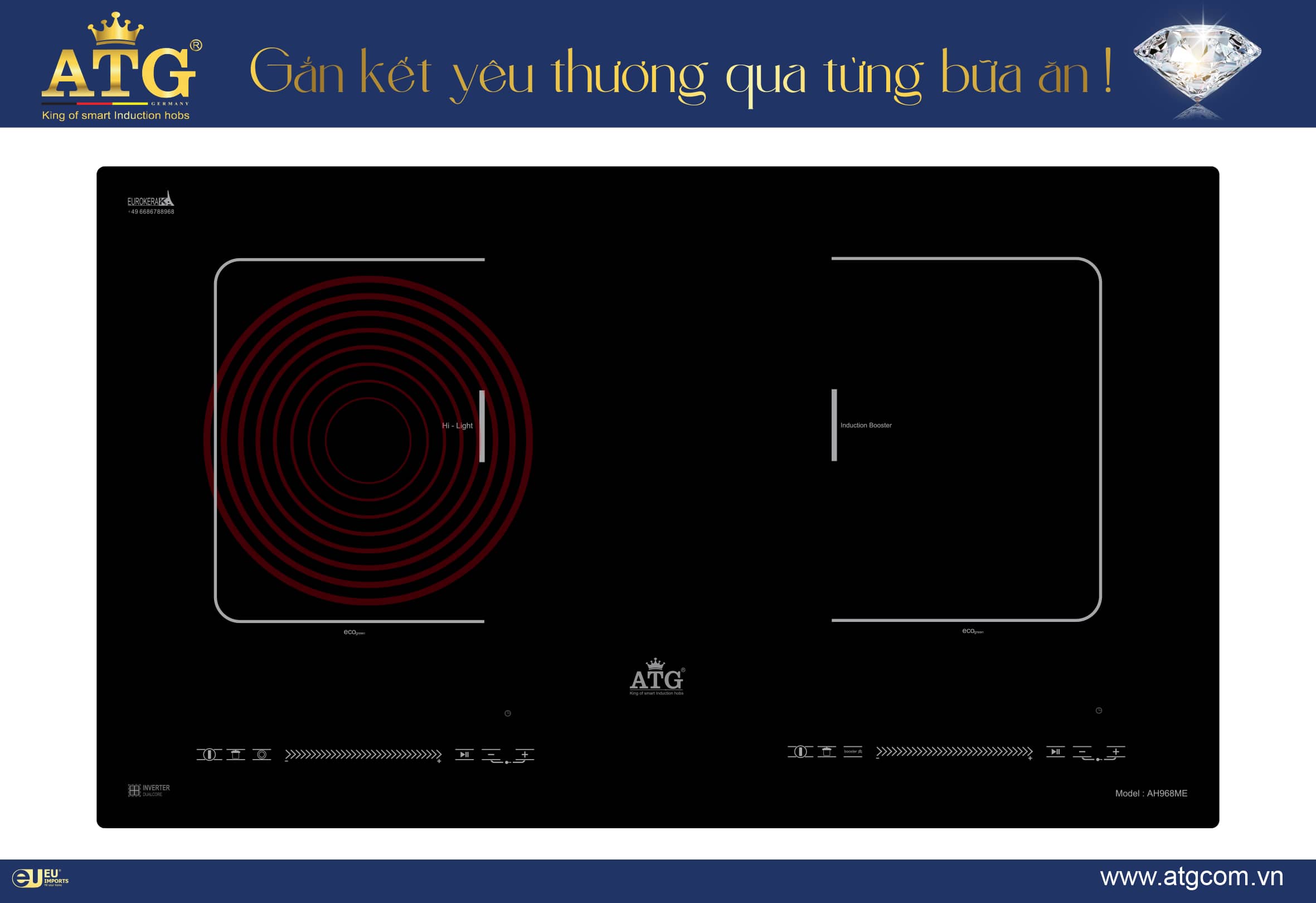 Bếp điện từ cao cấp ATG - AH 968ME